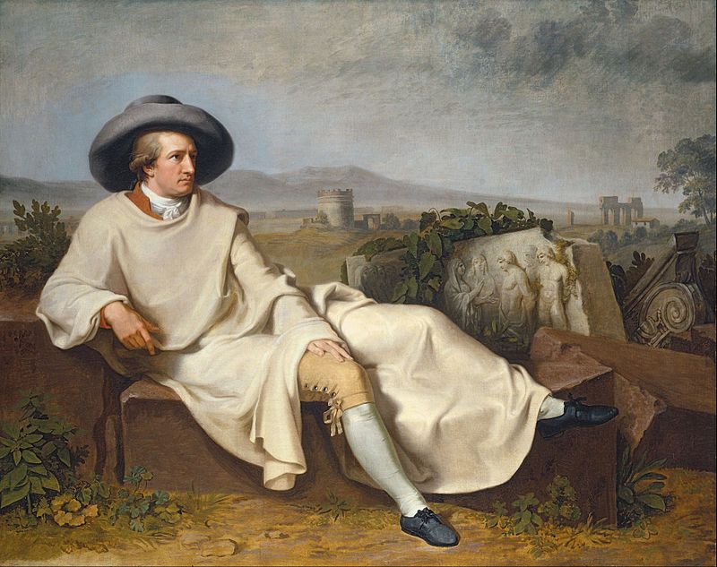 An image of Goethe, ironically, at rest. | Goethe in the Roman Campagna (1786) by Johann Heinrich Wilhelm Tischbein | Image Source: [Wikipedia](https://en.wikipedia.org/wiki/Johann_Wolfgang_von_Goethe#/media/File:Johann_Heinrich_Wilhelm_Tischbein_-_Goethe_in_the_Roman_Campagna_-_Google_Art_Project.jpg)